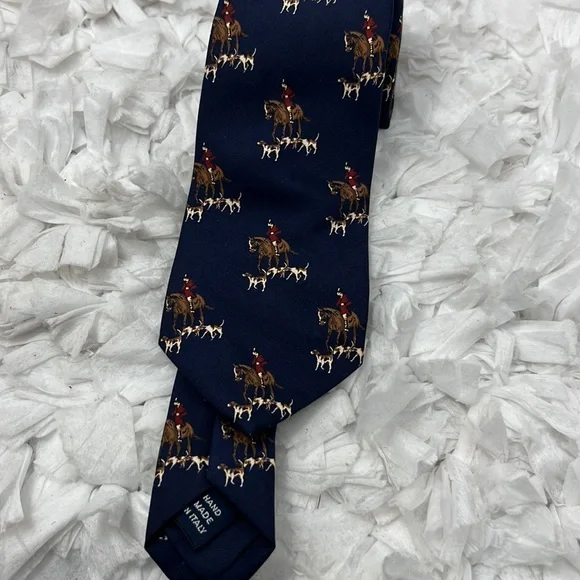 Polo Ralph Lauren Polo Pony Silk Tie Men’s Size 56” X 3” Made In Italy